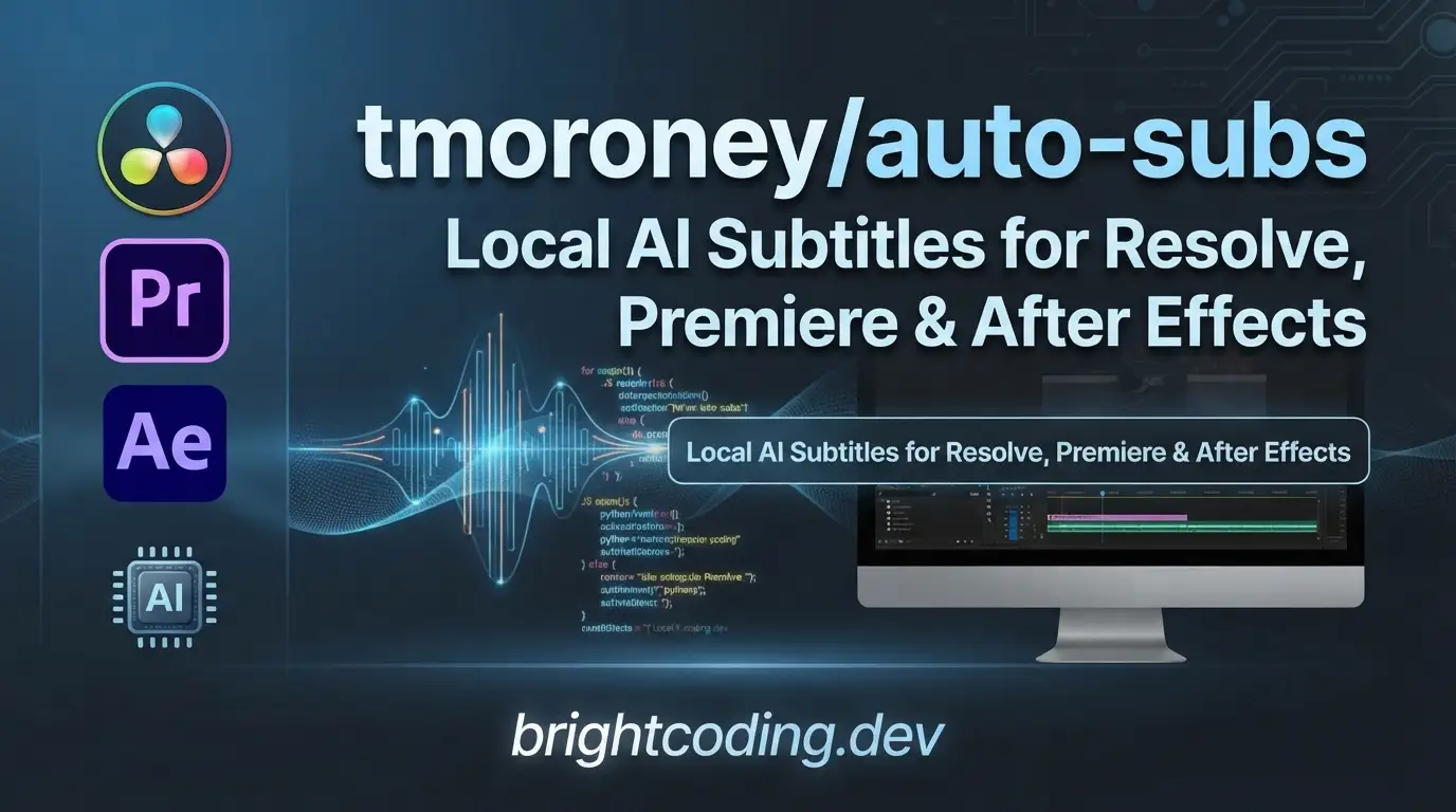 tmoroney/auto-subs: Local AI Subtitles for Resolve, Premiere & After Effects
