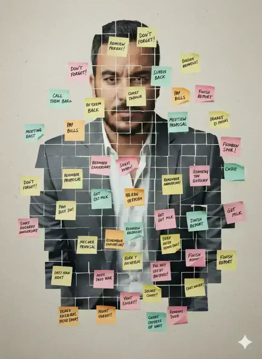 Centered frontal portrait of the person