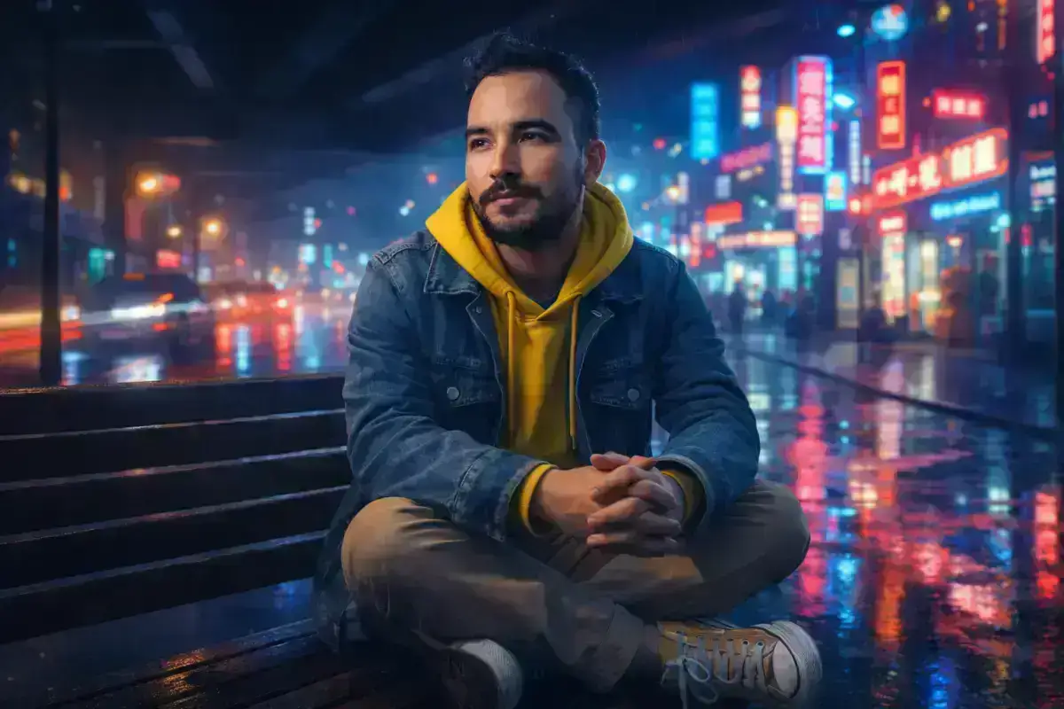Photorealistic portrait of a handsome young man