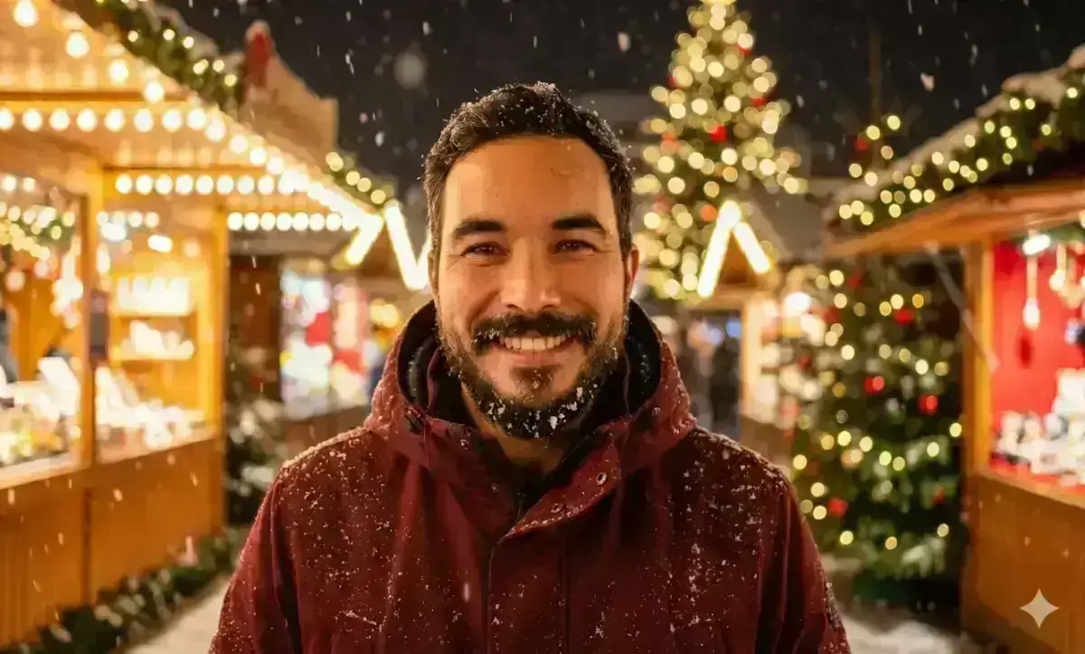 Cozy Christmas Market Portrait