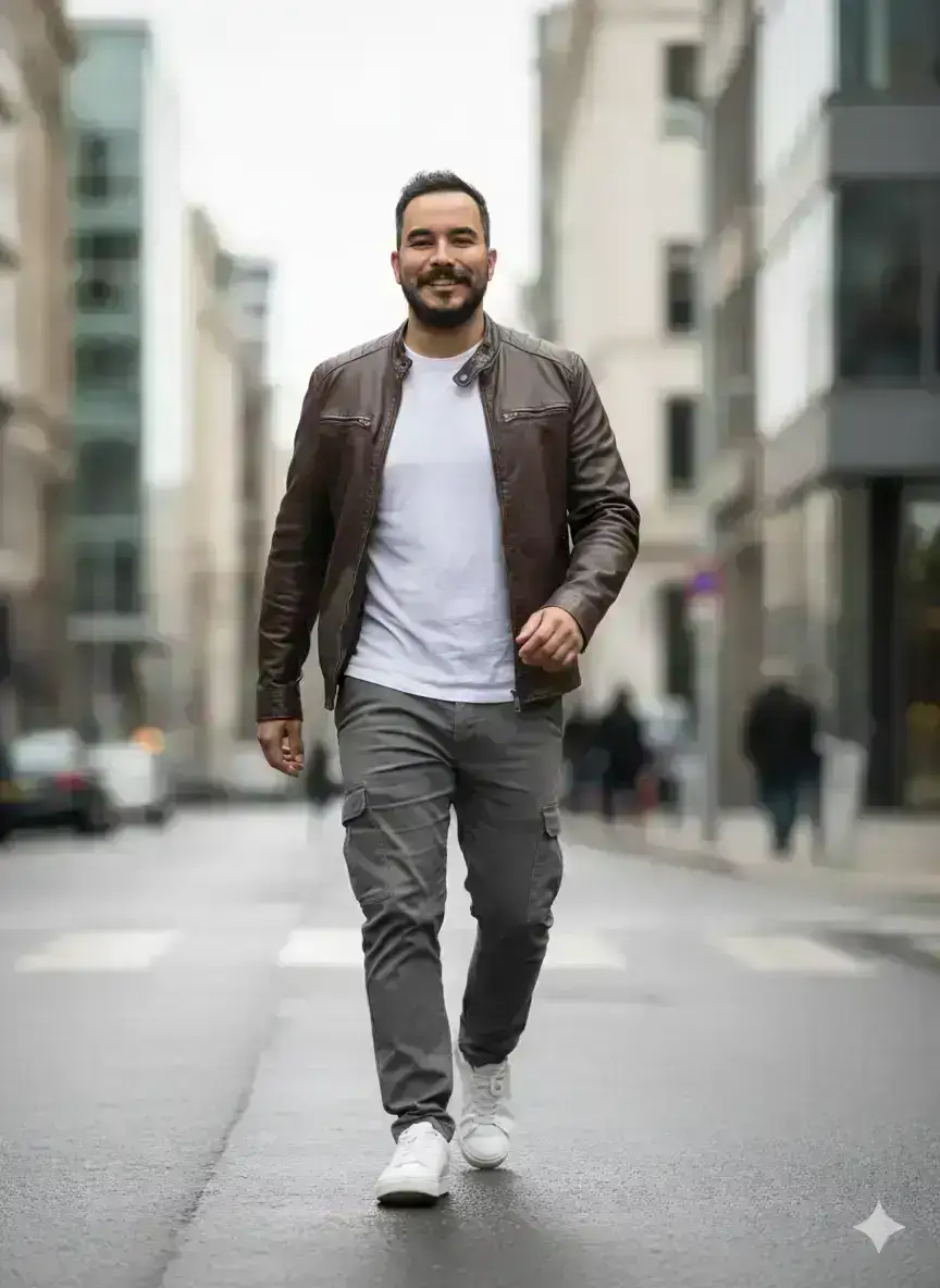 Man Walking in an Urban Scene