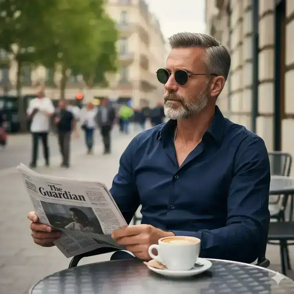 Stylish Man At Outdoor Cafe