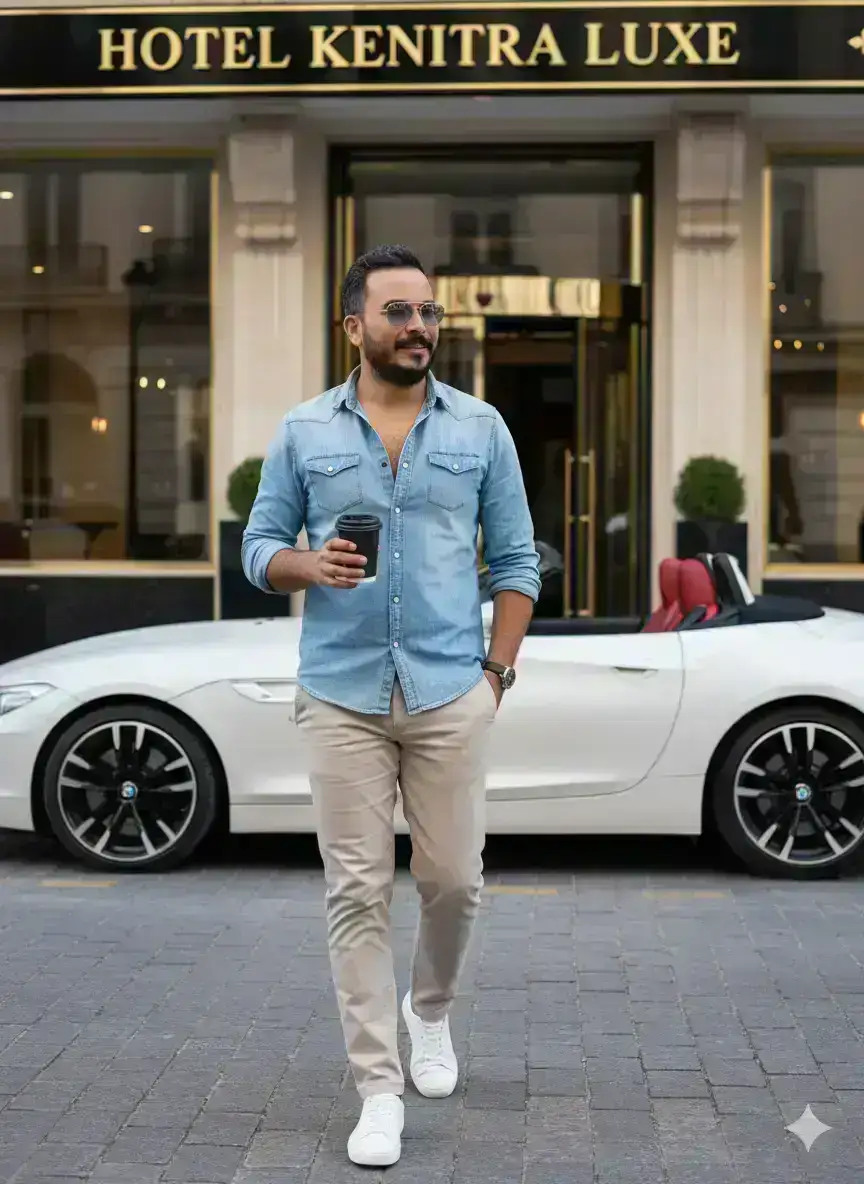 Sophisticated Man in an Urban Scene