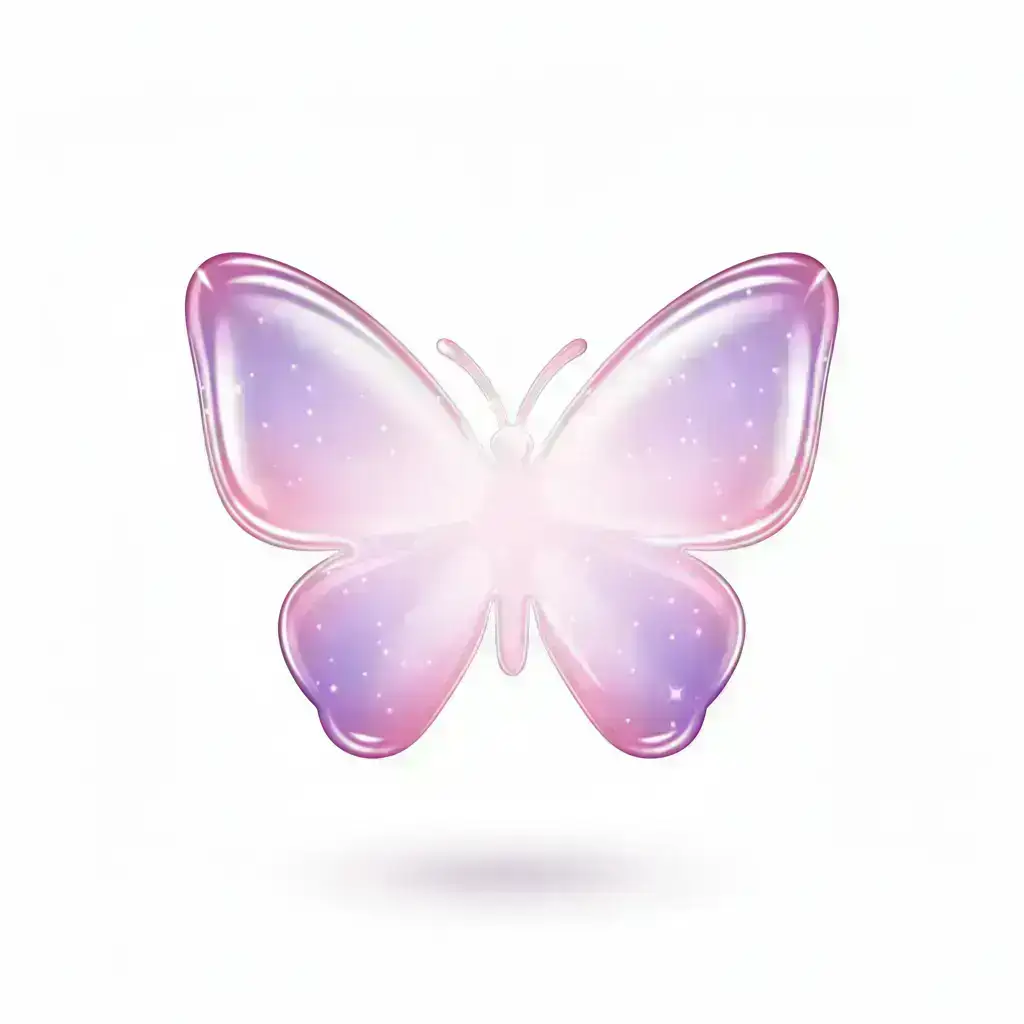 ✨ Dreamy Glass Butterfly UI Icon
