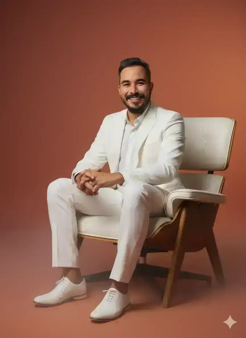 Sophisticated Man in a White Suit