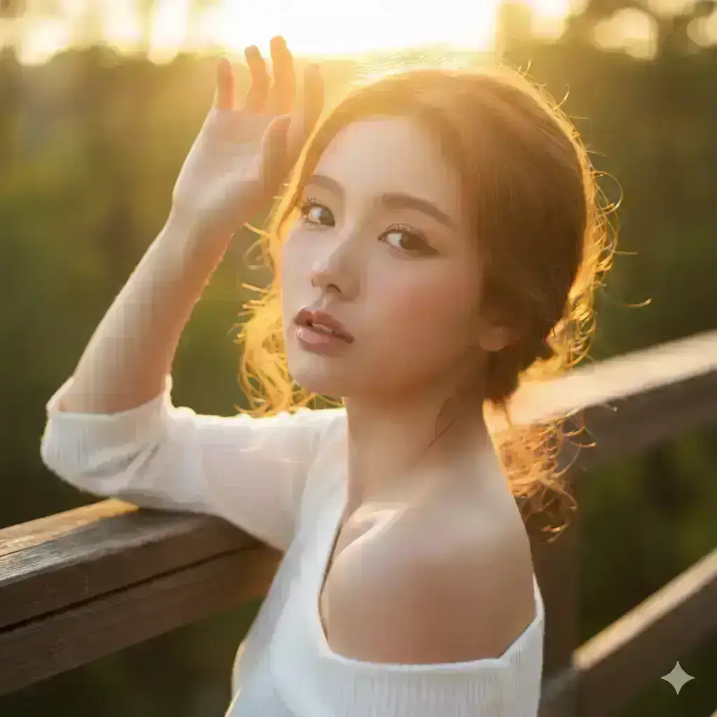 🌅 Backlit Porcelain: Golden Hour Stare