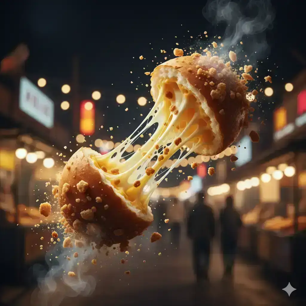Mid-Air Melt: The Ultimate Cheesy Roll Shot
