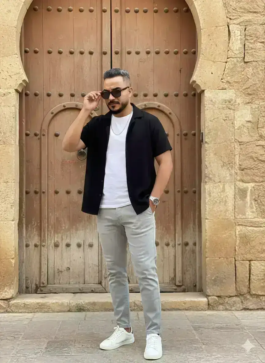 Man in Moroccan Architecture