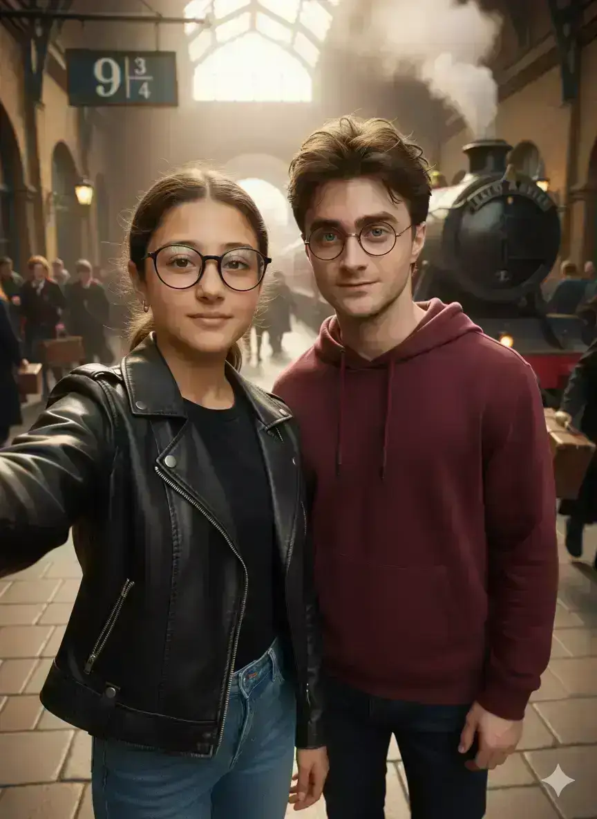 Realistic selfie with Harry Potter