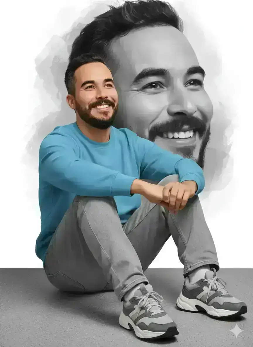 artistic portrait The man should be style posed seated