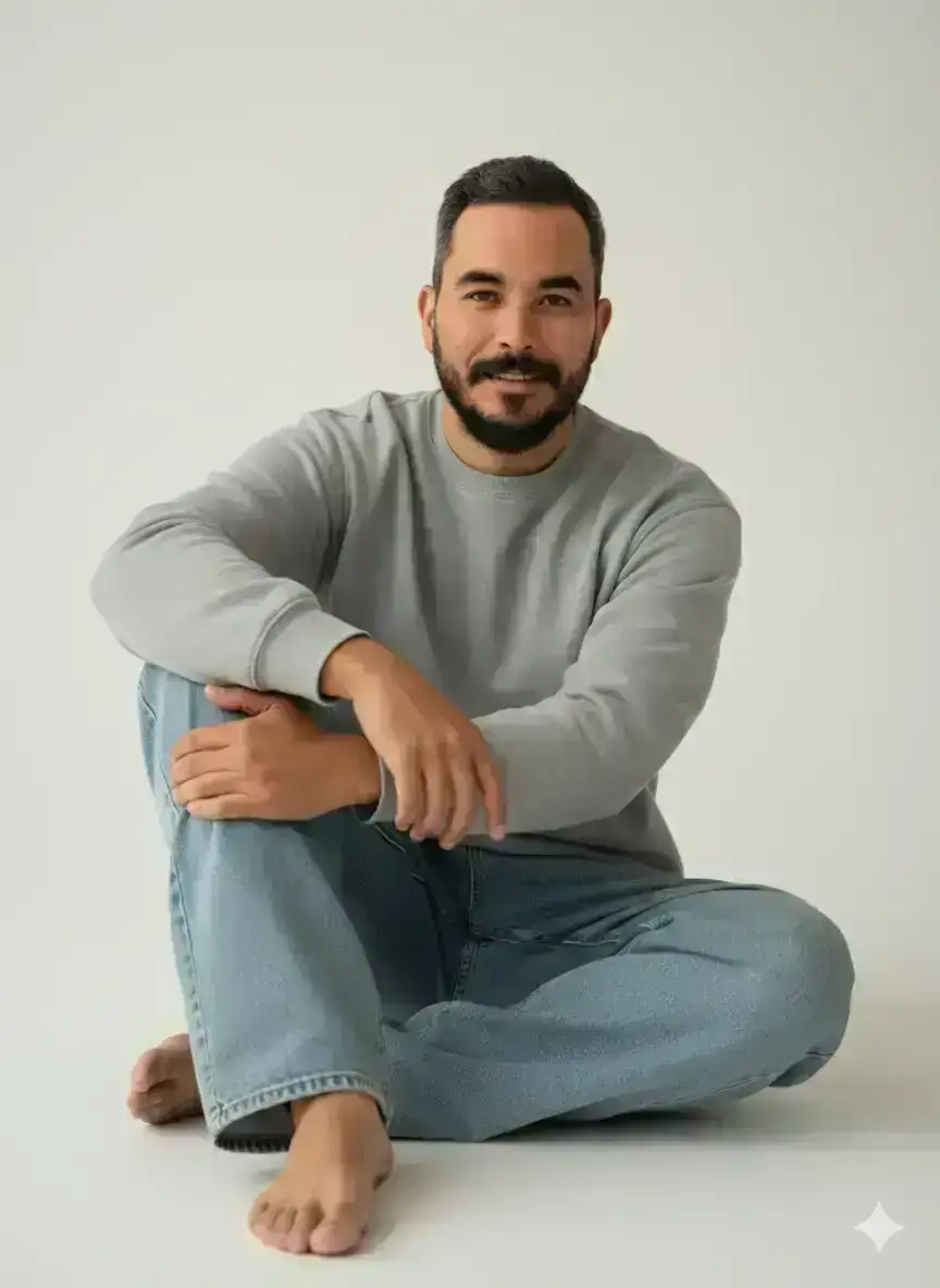 Man in a Studio, Realistic Portrait