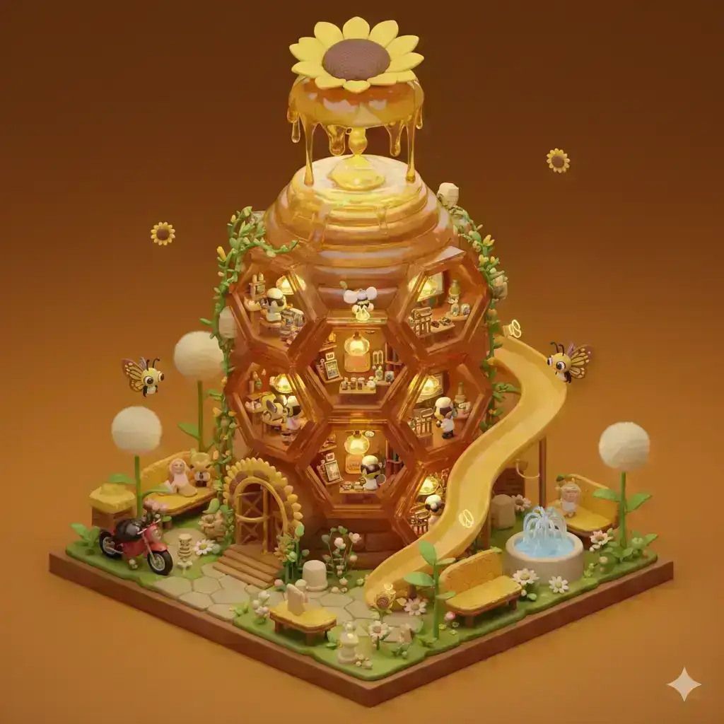 🐝 Adorable Sweet Research City: Miniature Honeycomb Science Base 🔬