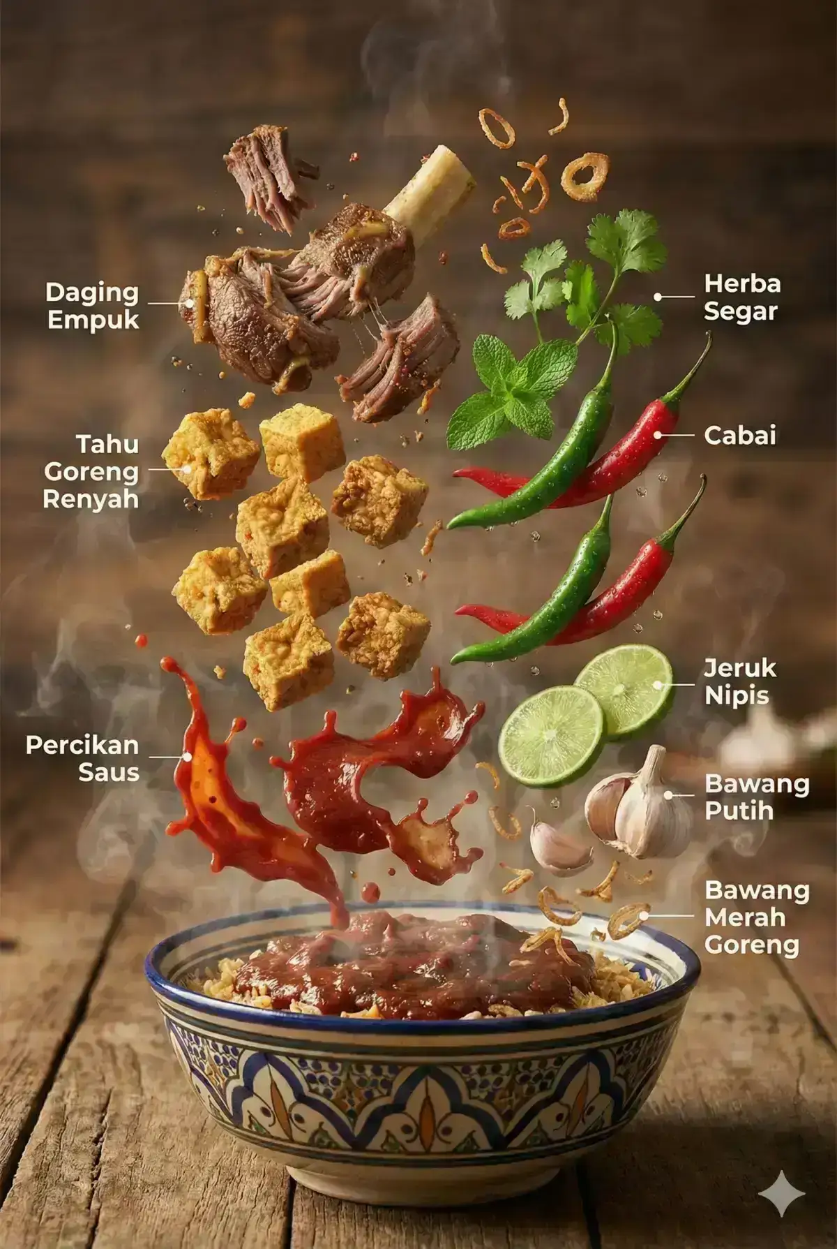 A Mouthwatering Explosion of Flavor: Spicy Sauce Splash with Fresh Garlic, Lime, and Aromatic Ingredients in Motion