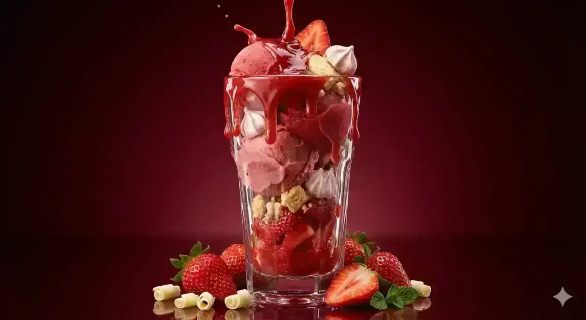 Ultra-premium dessert advertising poster, hyper-realistic and intensely mouth-watering