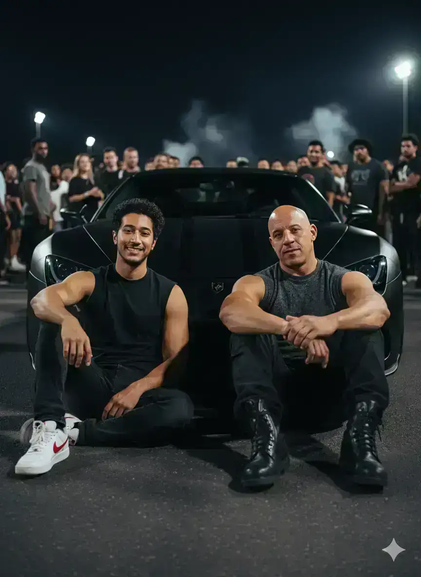 Car Scene With Muscular Men