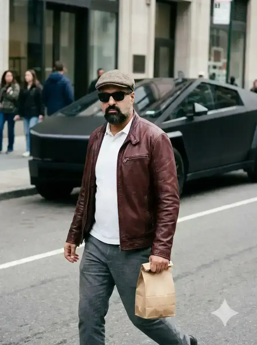editorial street portrait of a man walking in Manhattan