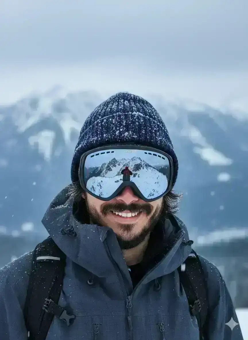 Frozen Reflection ​High-Altitude Grin