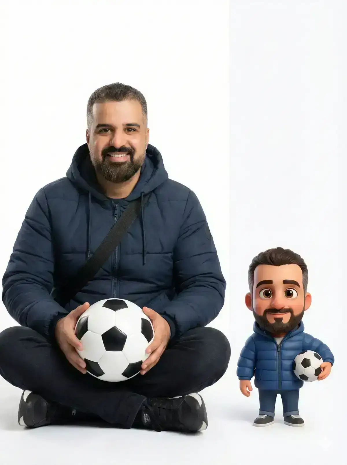 documentary-style portrait of the specific individual provided. The subject is wearing the outfit from the visual reference