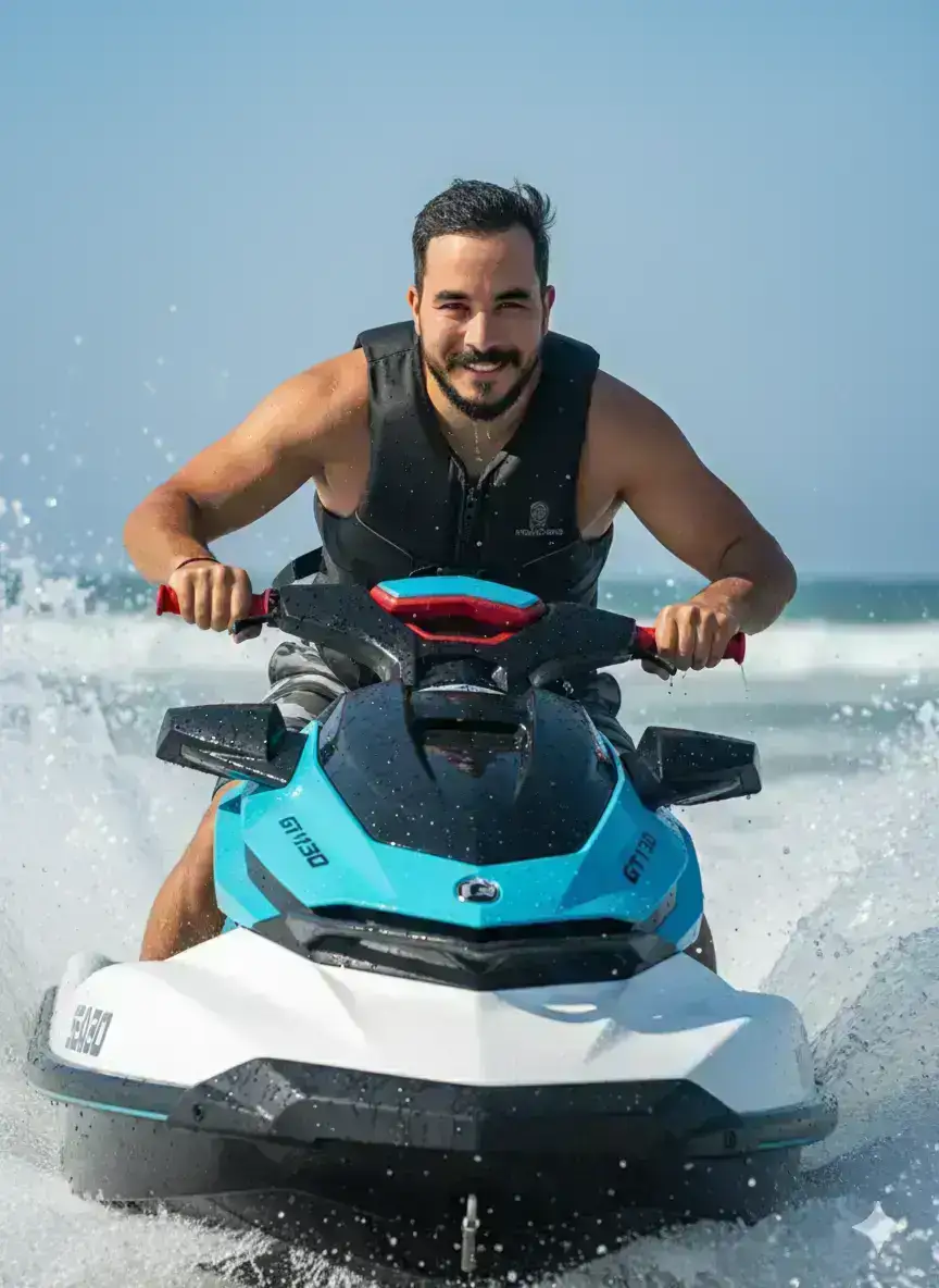 Realistic Jet Ski Rider Photo